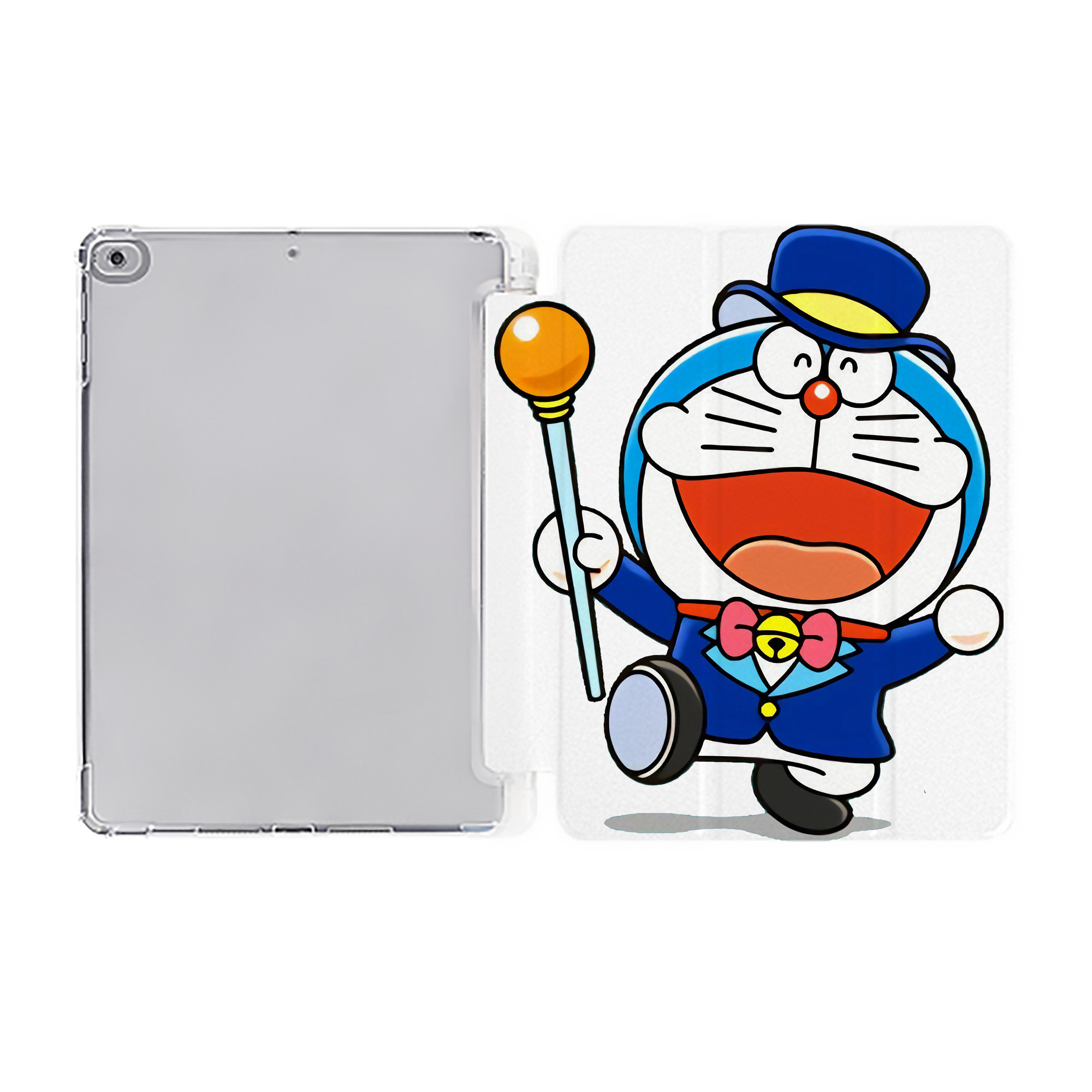 （画像用） ドラえもん Doraemon IPad ケース ペン収納付き 三つ折りスタンド PUレザー×シリコン 対応機種9.5/10.5/10.9インチ